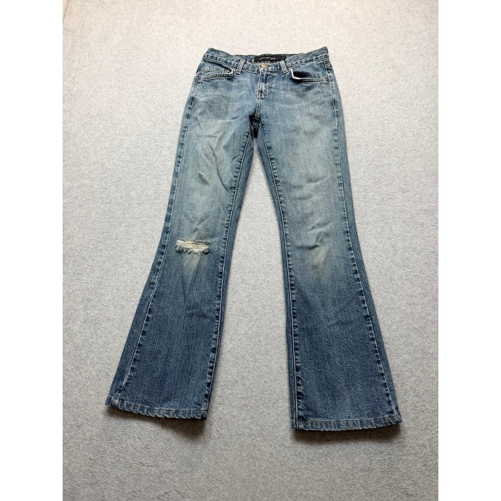 Calvin Klein Jeans Pocket Flare Jeans Light Wash Distressed Blue Denim Size 27
